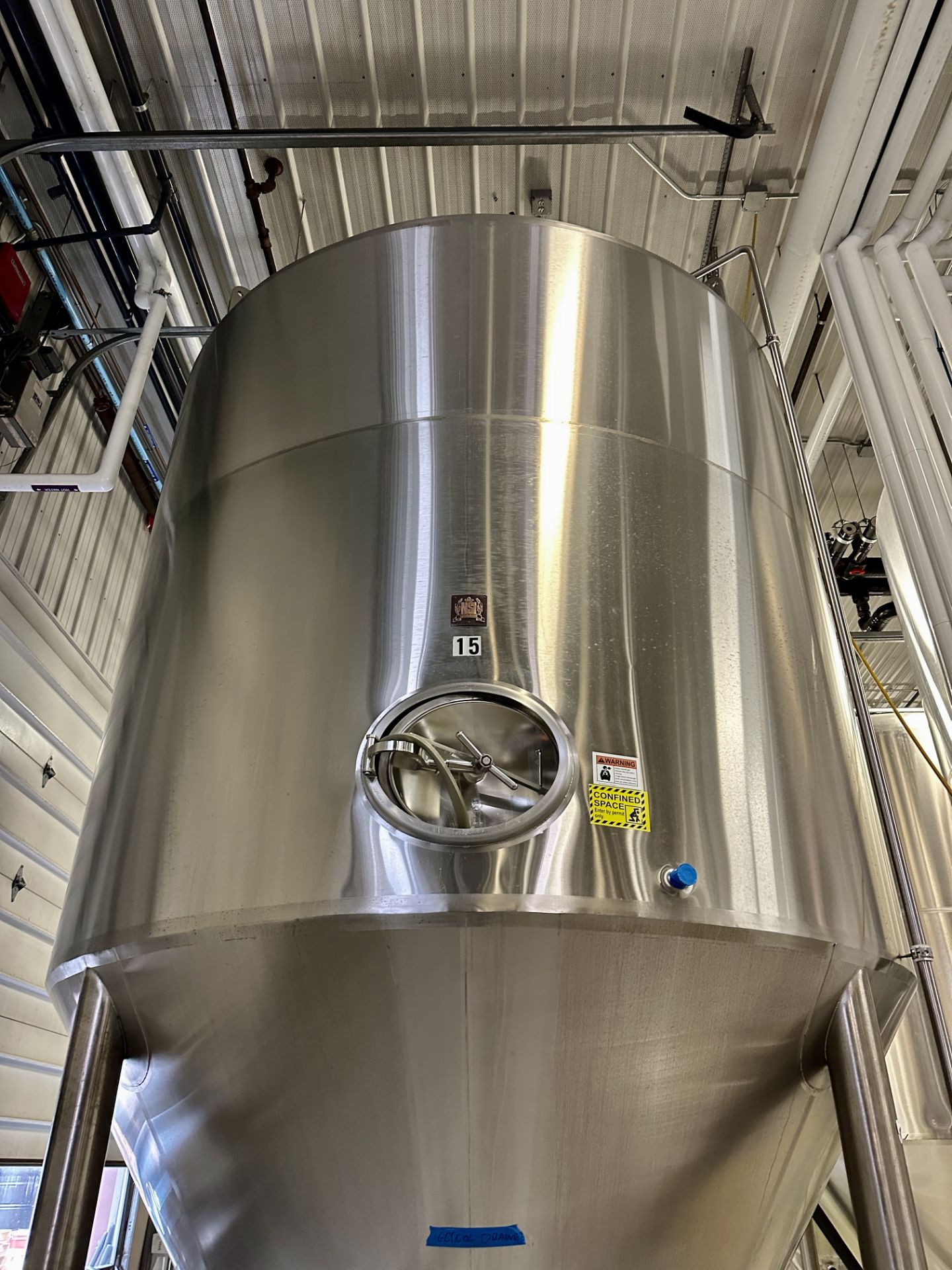2015 NSI 150 BBL FV or 5,500 Gal Max Capacity Jacketed Fermentation Tank, Glycol Jacketed - Image 3 of 9