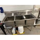 3-Compartment Stainless Steel Sink (Approx. 57" x 26") | Rig Fee $50