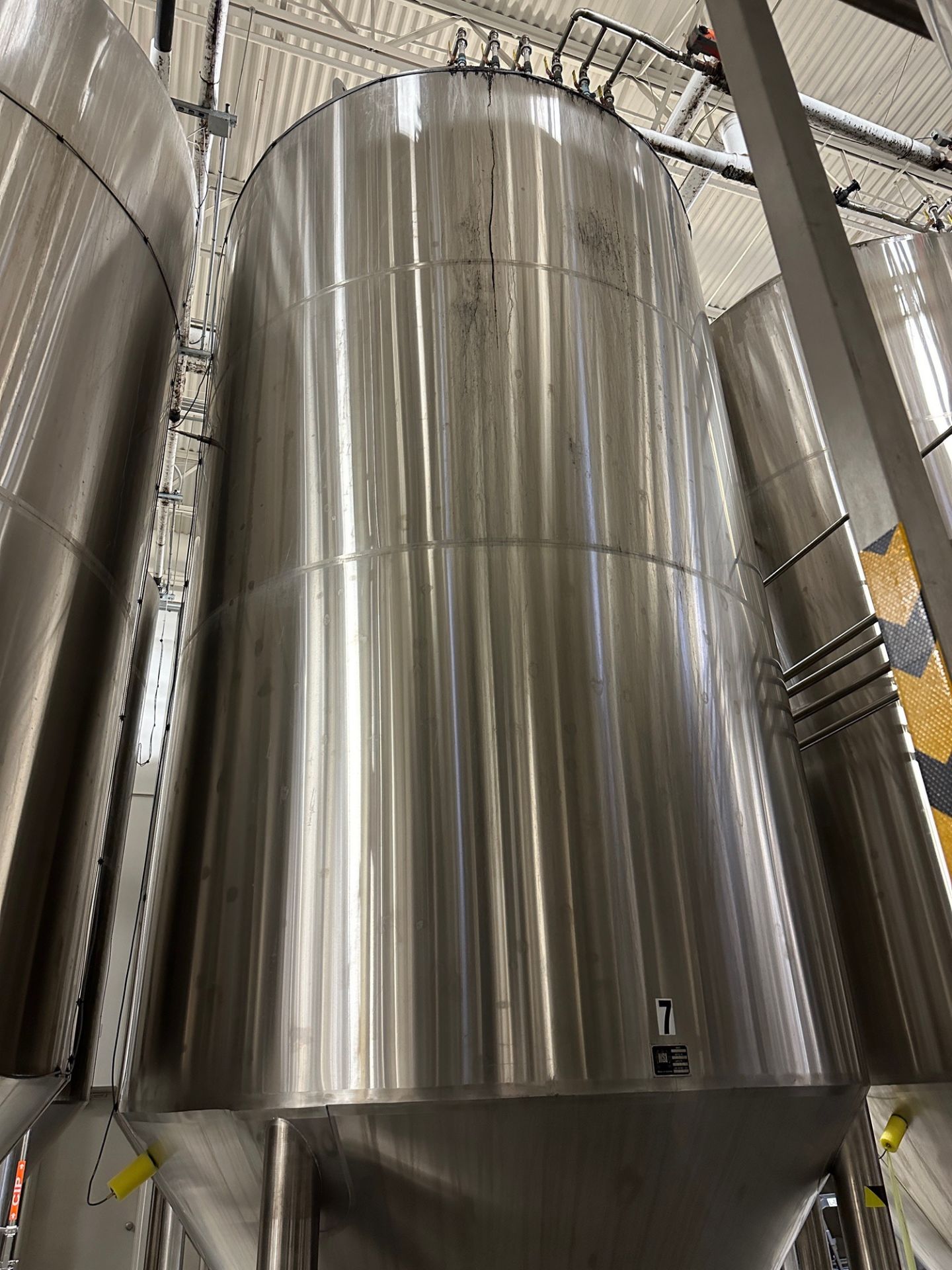 (1 of 6) 2016 NSI 132 BBL FV / 175 BBL or 5,400 Gal Max Capacity Stainless Steel Uni-Tank (7), Cone - Image 3 of 4