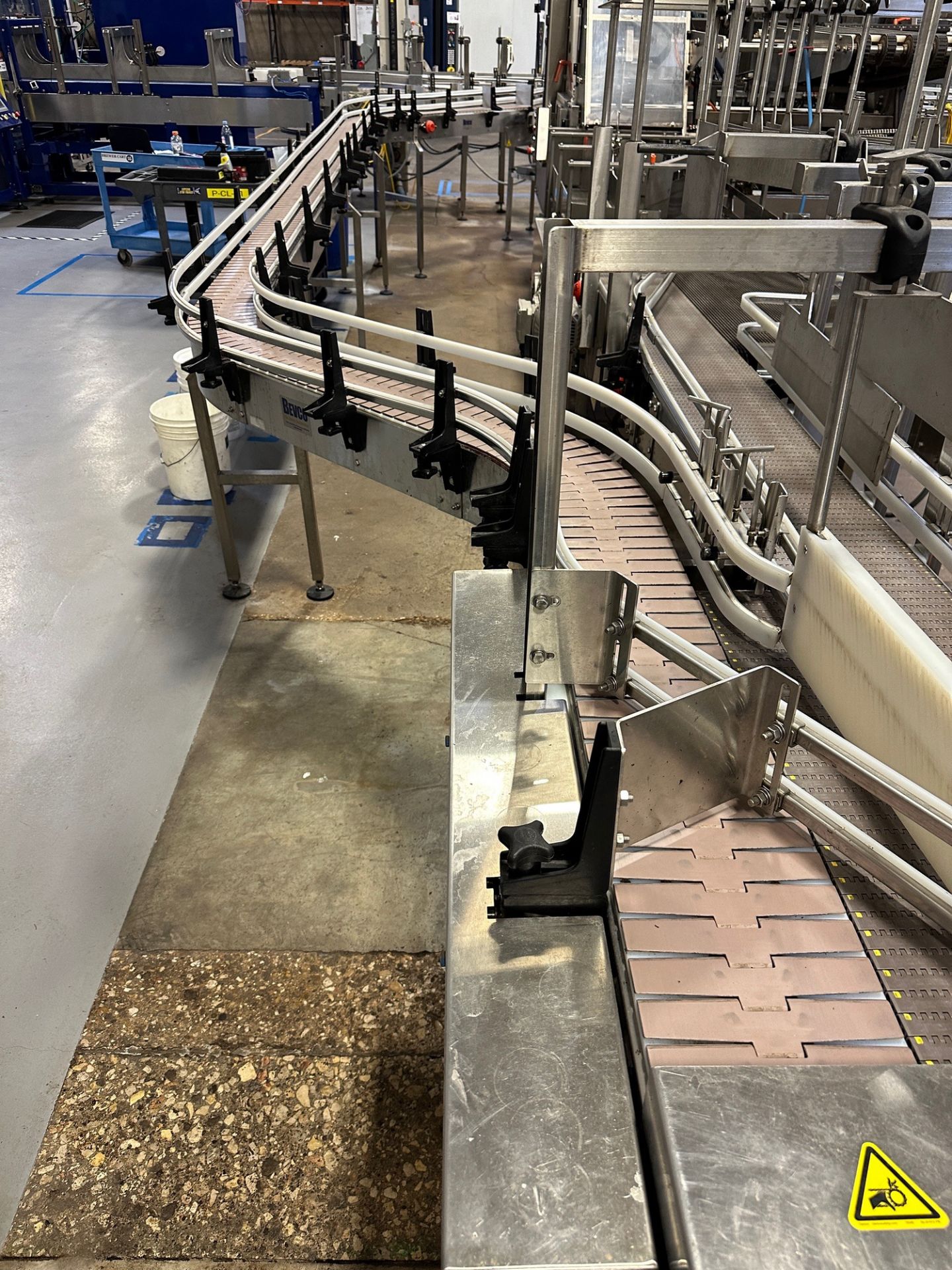Bevco Conveyor over Stainless Steel Frame - (3) 45 Degree Bends with SEW VFD (Appro | Rig Fee $750