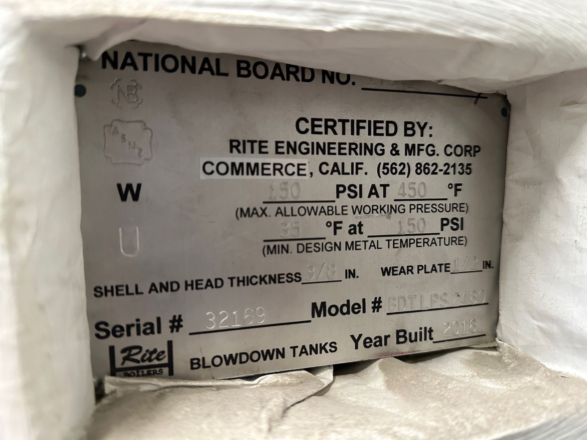 Rite Model 325 S Boiler with Water Treatment System and Blowdown Tank, Max 3.25 MBT | Rig Fee $750 - Image 6 of 6