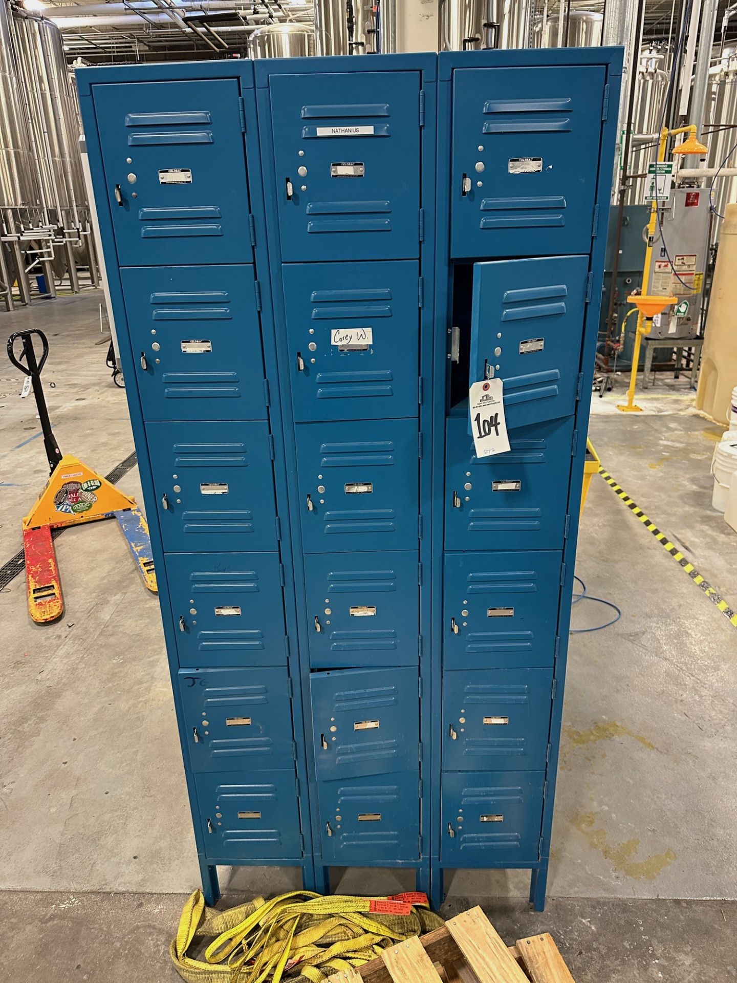 Lot of (2) Banks of Lockers (Approx. 3' x 1' x 78" O.H. and 1' x 10" Lockers)
