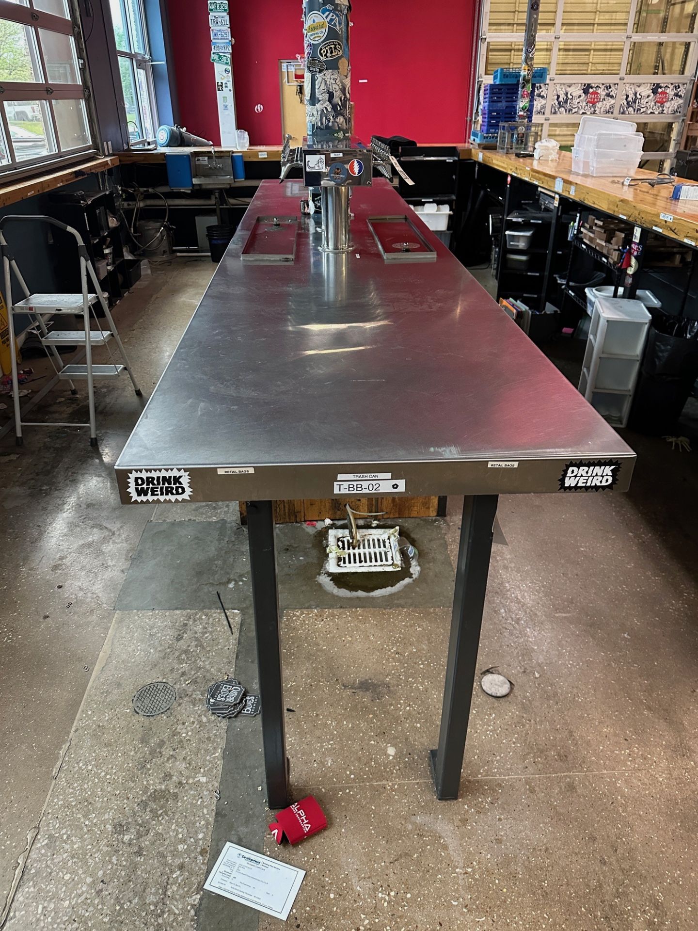 Stainless Steel Topped Heavy Duty Back Bar Table (Approx. 3' x 175") | Rig Fee $150 - Image 2 of 4