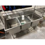 3-Compartment Stainless Steel Sink (Approx. 57" x 26") | Rig Fee $50