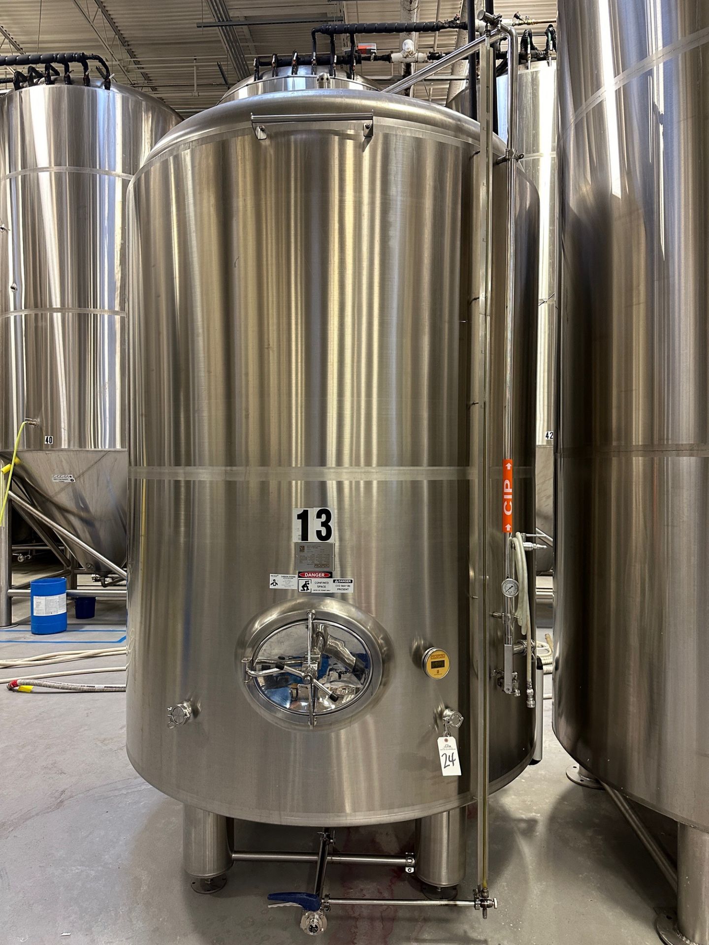 2018 Prospero 60 BBL Stainless Steel Brite Tank (13) - Dish Bottom, Glycol Jacketed | Rig Fee $2230