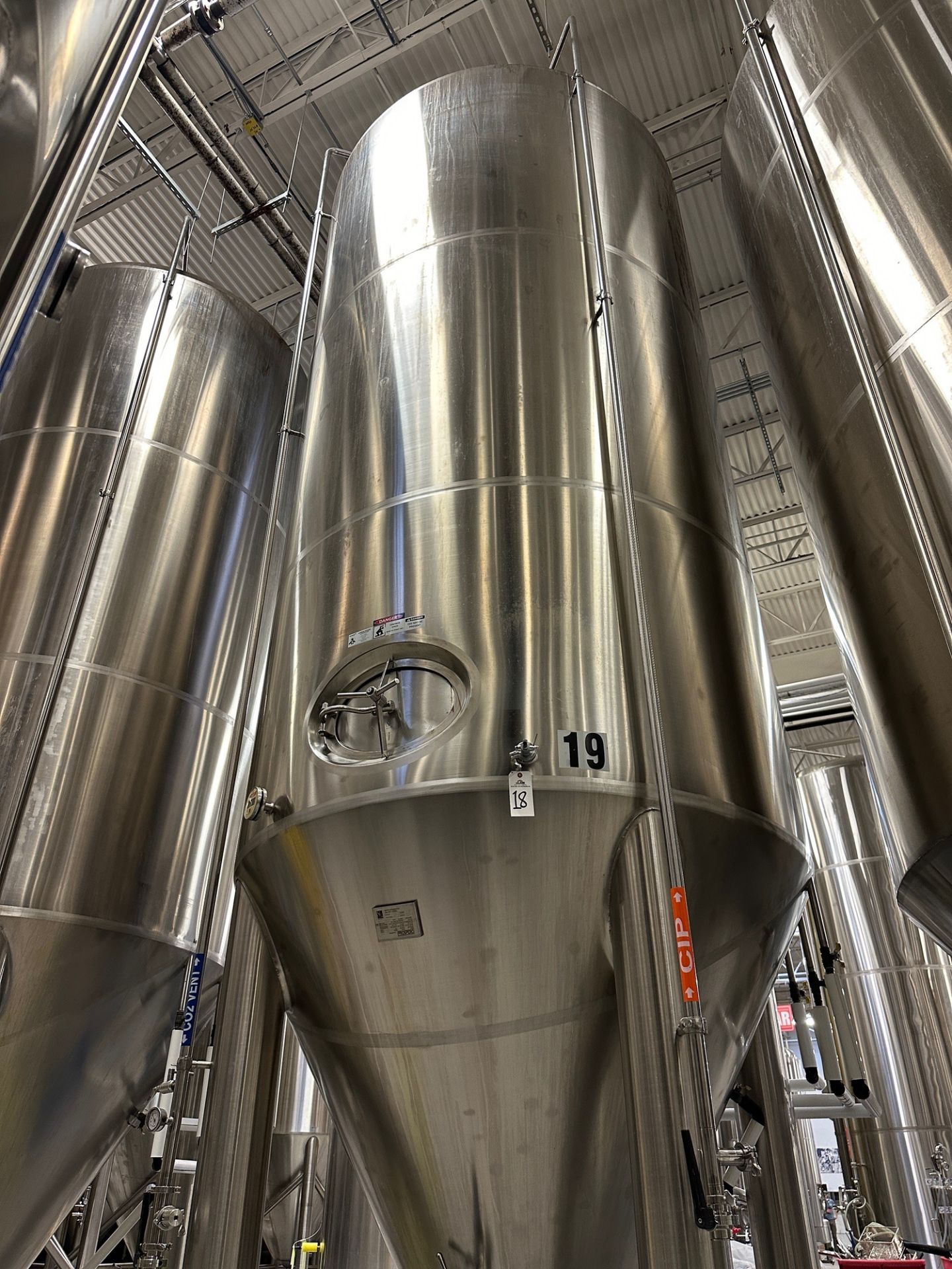 (1 of 2) 2018 Prospero 120 BBL FV / 148.6 BBL or 4,600 Gal Max Capacity Jacketed Stainless Steel FV