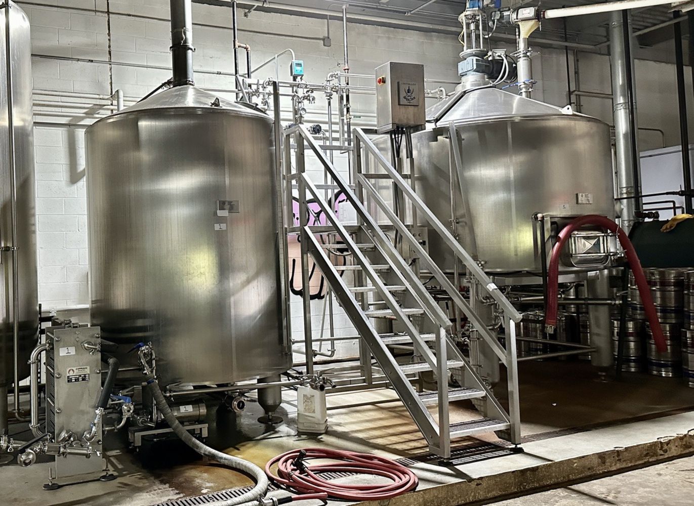 30 BBL Microbrewery - Criveller 2-Vessel Brewhouse with CLT, Cask Canning Line, 60 BBL Fermenters and Brites, CIP, Grain Mill, Keg Washer, Kegs