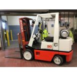 Nissan 5000lb Capacity Fork Lift, Model # CPH02A25V, Non Marking Tires, Side Shift, 3 Stage Mast,