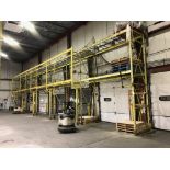 (6) sections of Pallet Racking, 16' tall with Wire Shelves