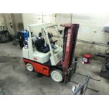 Nissan 5000lb Capacity Fork Lift, Model # CPH02A25V, Non Marking Tires, Side Shift, 3 Stage Mast,