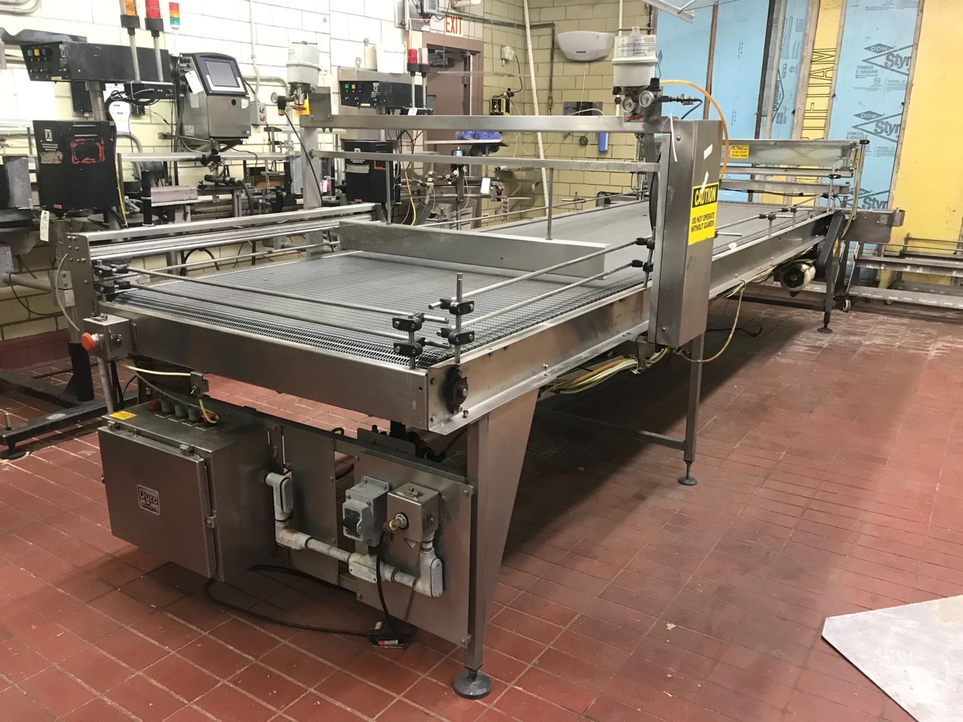 Dyco Stainless Steel Debagging Table, 48" Conveyor, 16.5'long