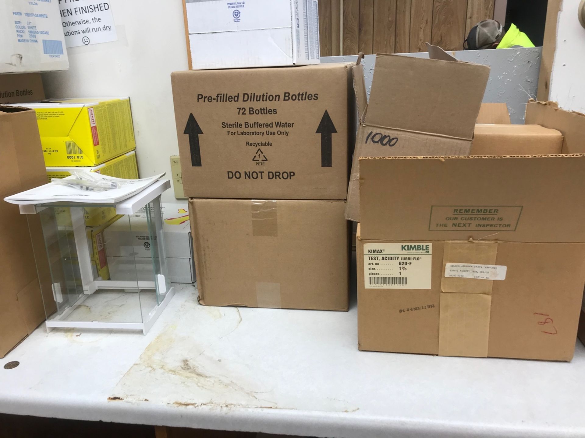 Lot of Lab Equipment, Syringes, Coolers, Rubber Gloves, Hair Nets, Ear Plugs and Bags (Cabinets - Image 5 of 7