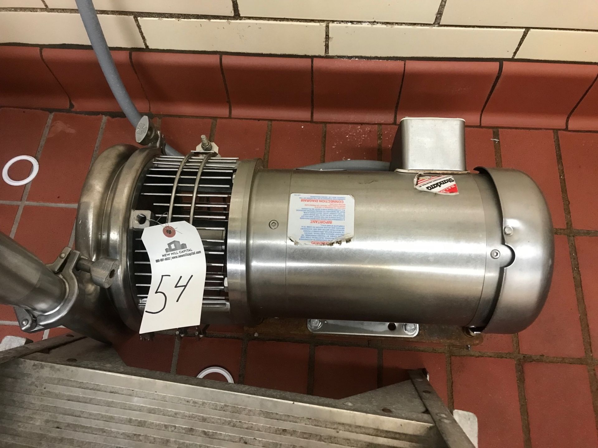 Stainless Steel Centrifugal Pump with Stainless Steel Motor, 3 HP, 2" inlet, 1.5" outlet