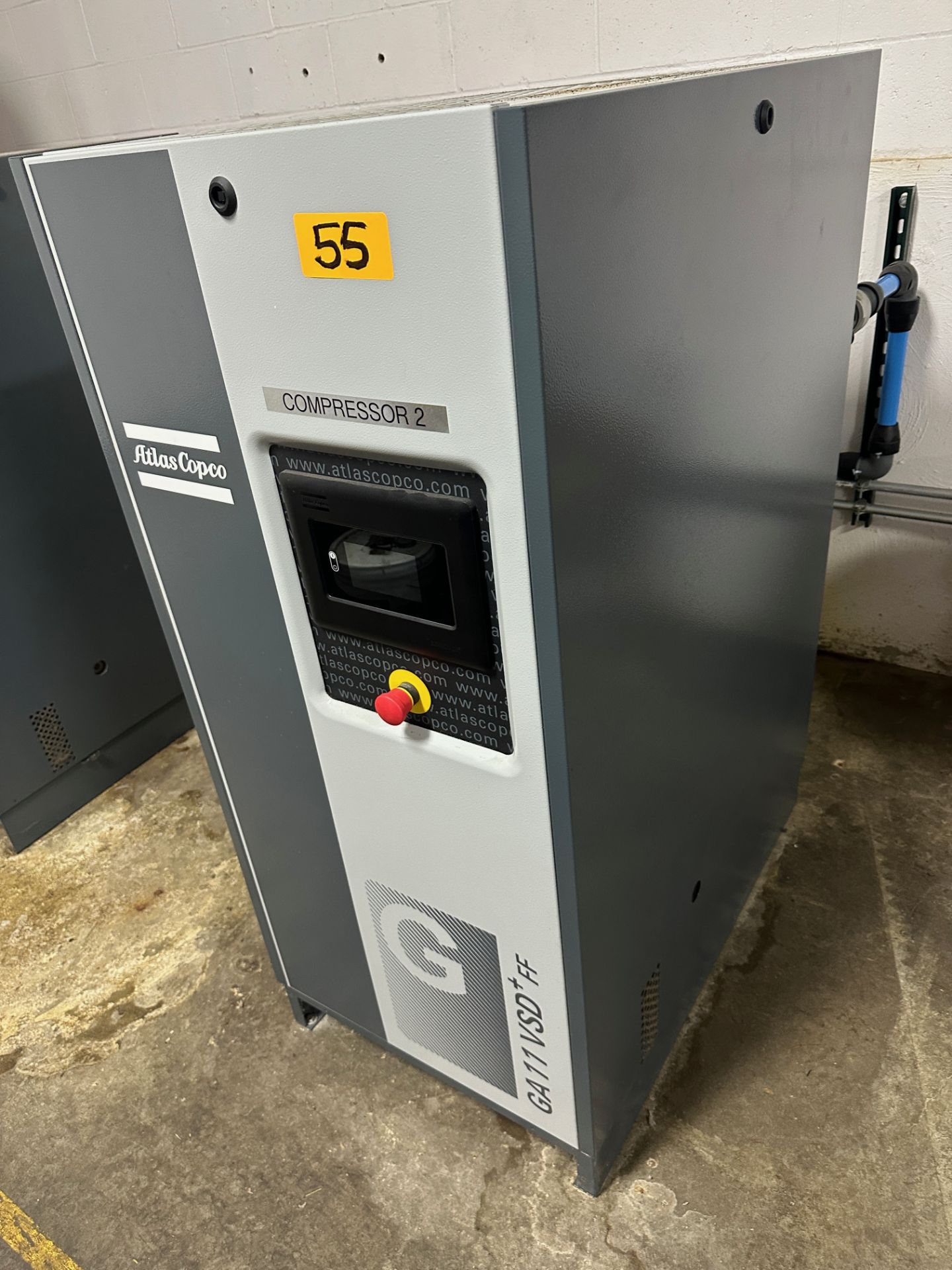 Atlas Copco Rotary Screw Air Compressor - Model GA11VSD+ FF - S/N ...