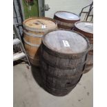 {LOT} (2) Wood Cask Barrels