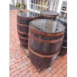 {LOT} (2) Wood Cask Barrels