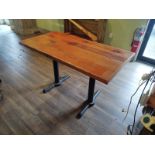 Wood Top Metal Base Table 4' x 2'