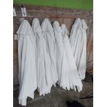 (7) All White Umbrellas w/Matching Piece Outside