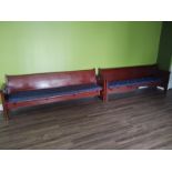 {LOT} (3) Benches & (4) Black Ladder Back Chairs