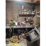 (Lot) Tool Room c/o: Hardware, Hand Tools, Clamps, Saw Horse in One Area