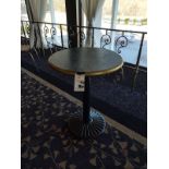 24" Round Cast Iron Base Wood Top Table