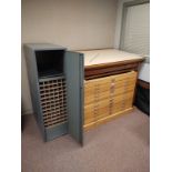 {LOT} In office c/o: File Cab. Chair, Drafting Table, Drawers, Architecture File Cab.