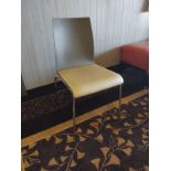 (38) Davis Furniture Industries Chrome Frame Molded Plywood w/ Upholstered Seat Stacking Chairs (