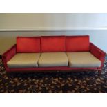David Edward 3 Cushion Wood Framed, Upholstered Seat and Back Couch 82"