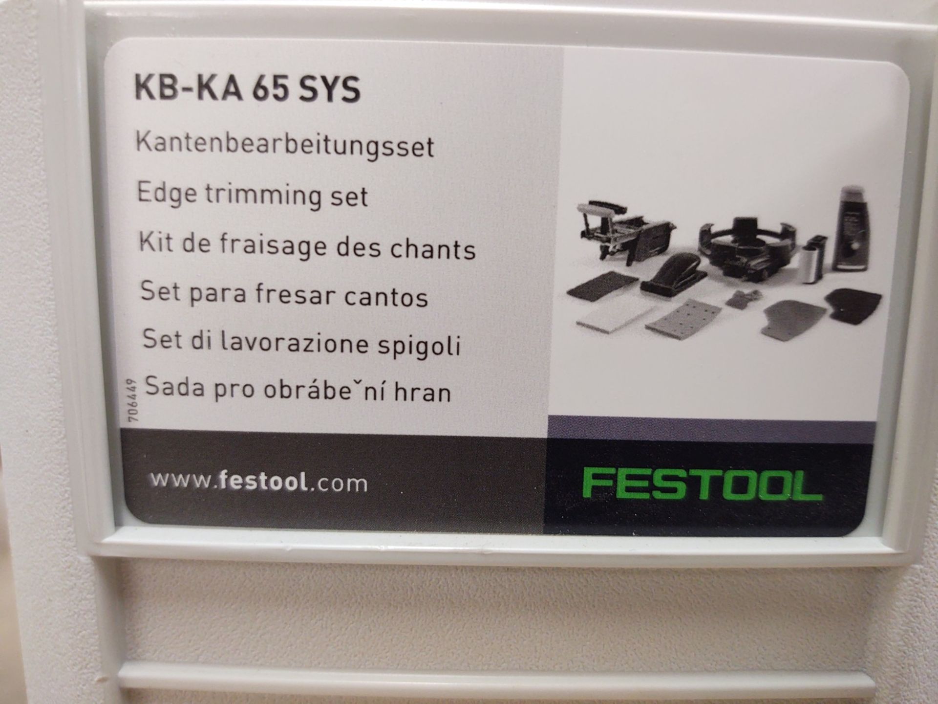 (LOT) Festool #KA65 Plus Edge Bander, #KB-KA Edge Trimmer, Asst. Accessories and Table - Image 6 of 6