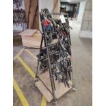 (Lot) Approx. 140 Asst. Clamps Up to 15" w/ Rack and Buckets (Inspection Urged)