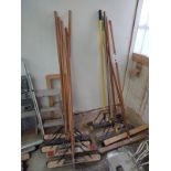 (Lot) Shovels and Brooms