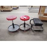 (3) Asst Portable Shop Stools