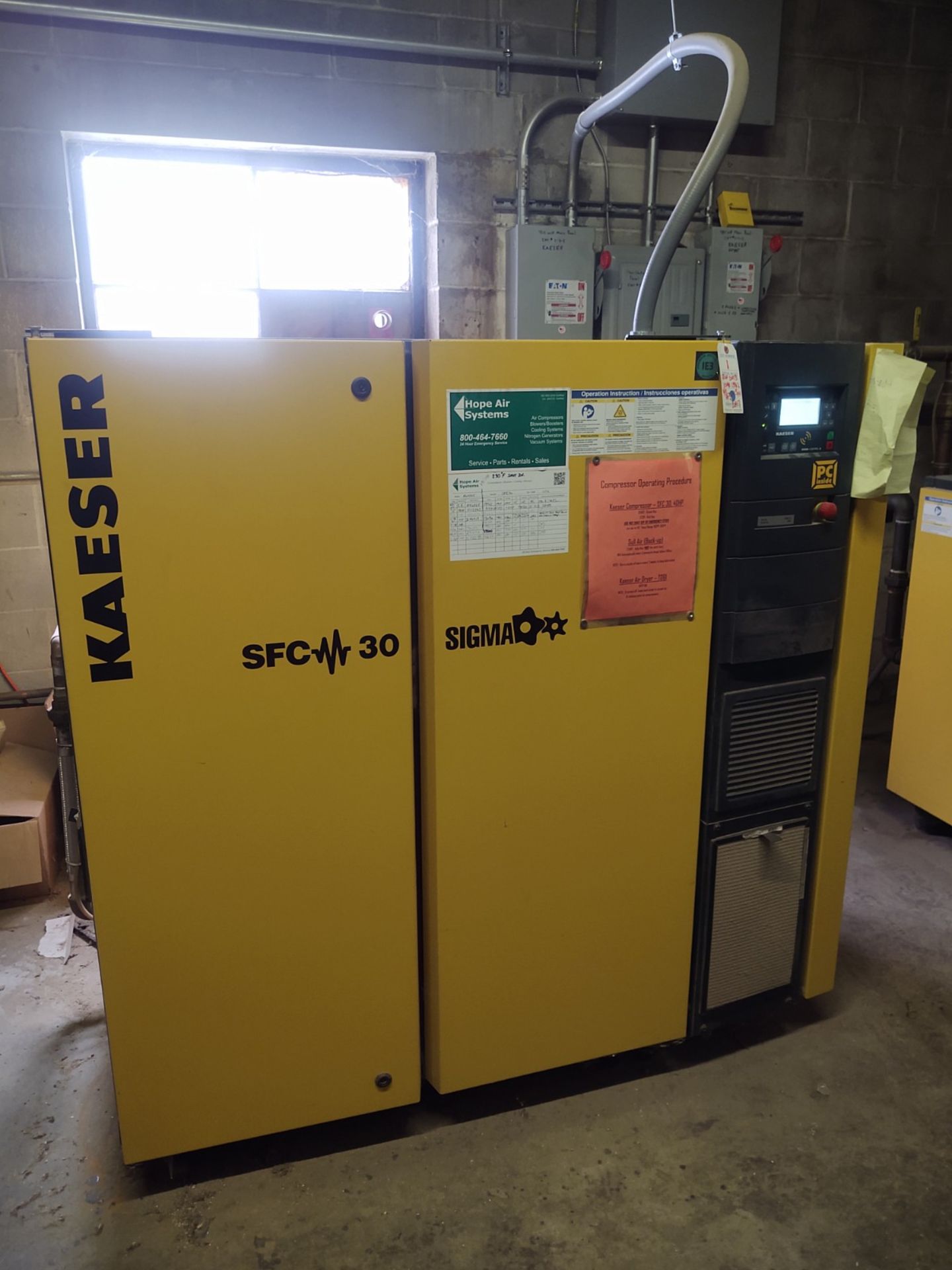 2017 Kaeser SFC30 Sigma, 40Hp, 3 Phase Rotary Screw Air Compressor, w/ Run Time: 20,073hrs, Load - Image 2 of 4