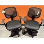 (2) Matching Upholstered Seat & Mesh Back Office Chairs