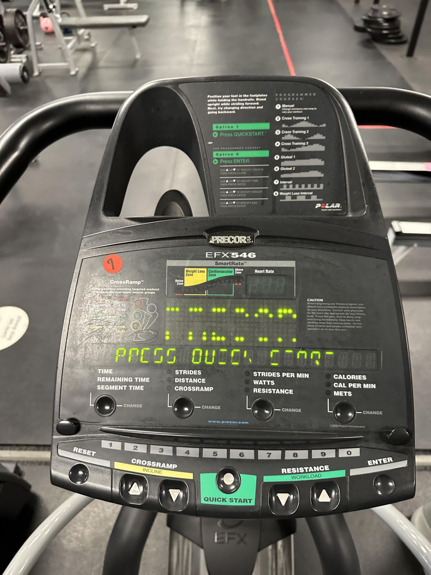 Precor #EFX546 Commercial Elliptical w/Kinetic Start, Heartrate Monitor & Digital Readout - Image 2 of 2