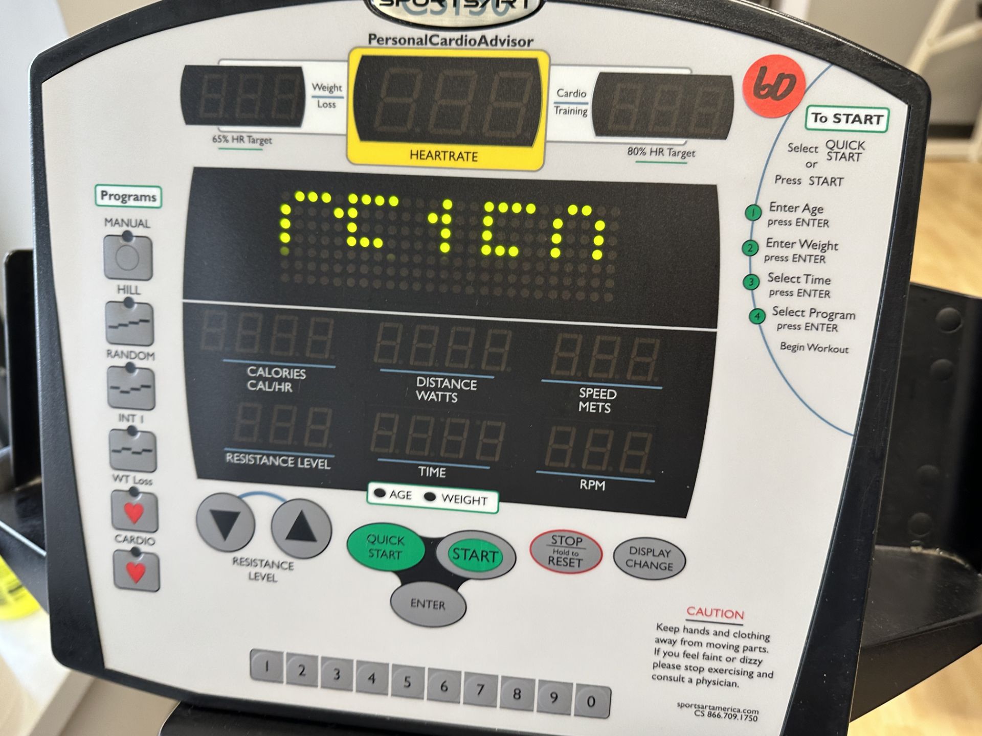 Sports Art #C5150 Recumbent Exercise Bike w/Digital Readout, Kinetic Start & Heartrate - Image 2 of 2