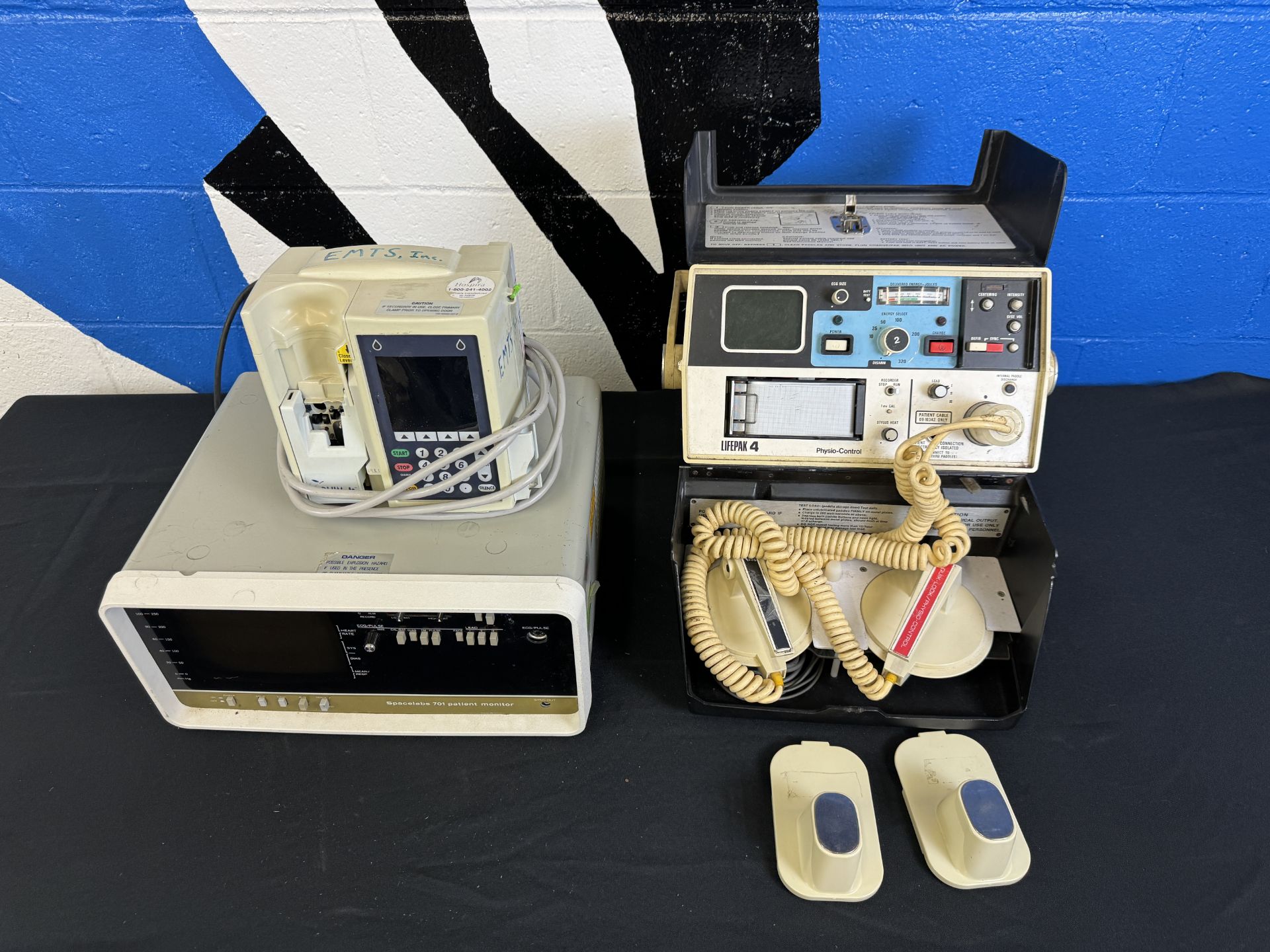 (Lot) Vintage EMT Devices C/O: Space Labs Patient Monitor, Life Pak 4, Plum A