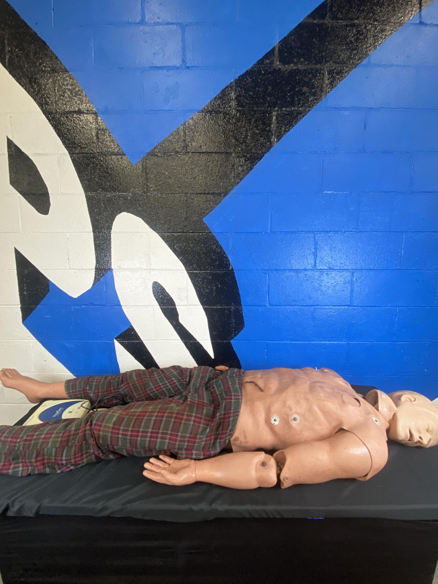 Adult Crisis Mannequin w/ CPR, Needle Chest Decompression, Blood Pressure, and Pulse, Defibrillate