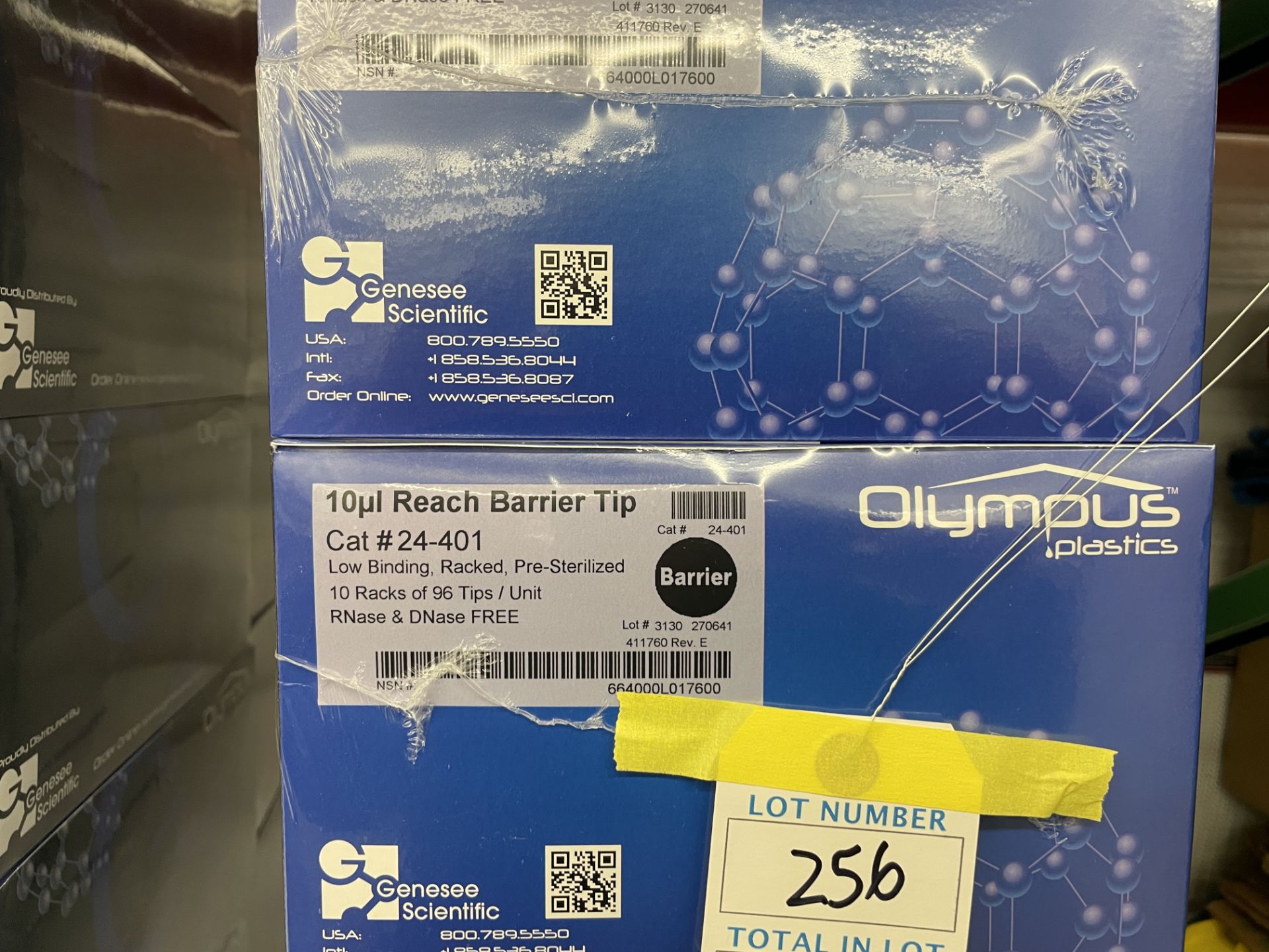 (10) Cases (10 Racks 96 tips per unit) Olympus Plastics Low Binding Racked Pre sterilized Barrier - Image 2 of 2