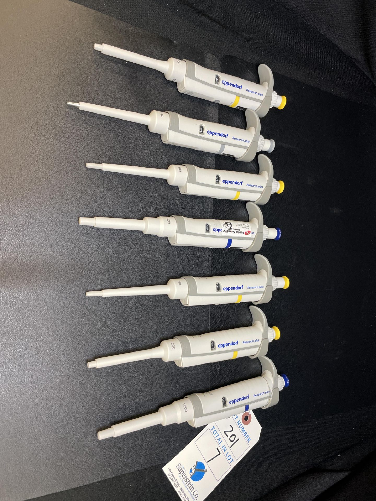 (7) Asst. Eppendorf Pipettes 10, 20,100 (2) 200 (2) 1000