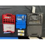 {LOT} Mayagy Pro #PL330CM Holo Punch Set and Stanley Metric SAP Socket Set w/ Case