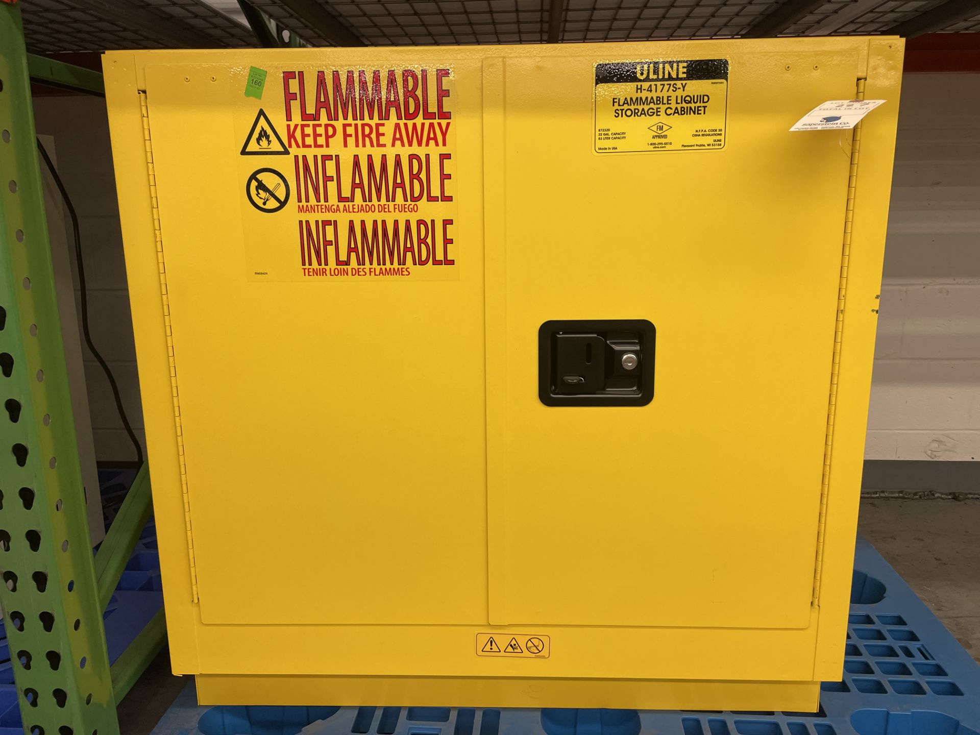 Uline 22 Gal Flammable Storage Cabinet w/ Keys