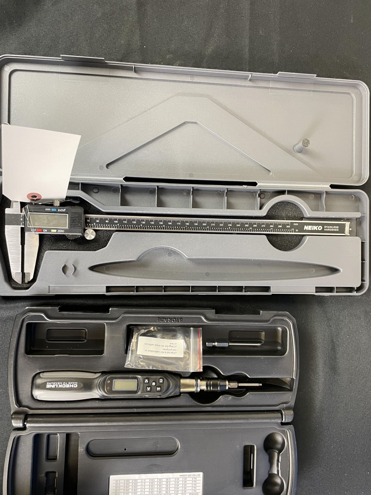 (3) Check Line Calibrated Torque Screwdriver, NEIKO 12" Digital Micrometer, and PE Corp. 6" - Image 2 of 3