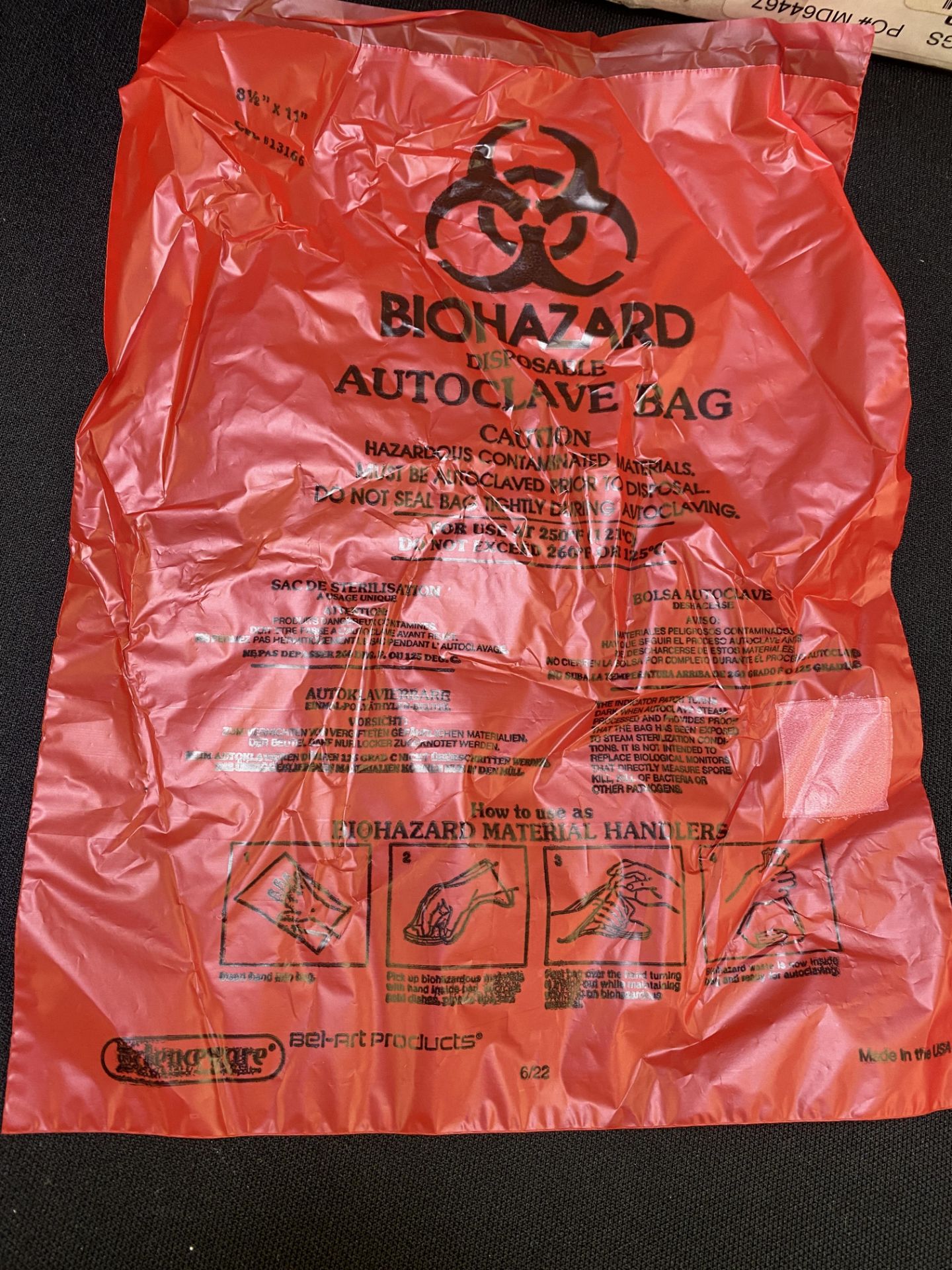 {LOT} Biohazard Autoclave Bags