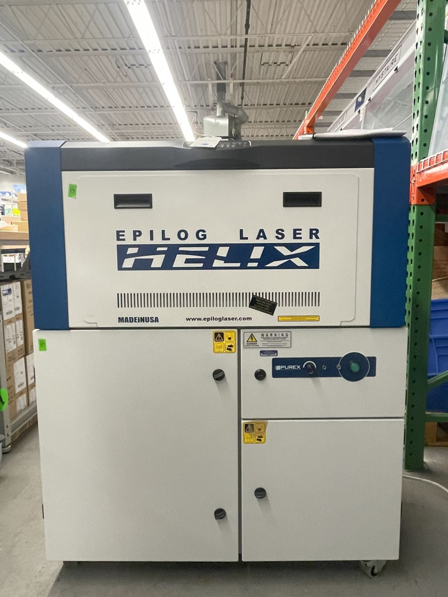 2018 Epilog Helix Laser Engraving Machine #8000, Class 2, 50 Watt, 24" x 18" w/ Manual, Purex Fume