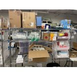 {LOT} Asst Lab Consumables on 1 Section of Erecta Shelving (Shelving Not Included)