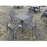 {LOT} (40) Metal Frame Mesh Seat & Back Outdoor Dining Chairs w/(11) Matching Metal Mesh Top Tables(