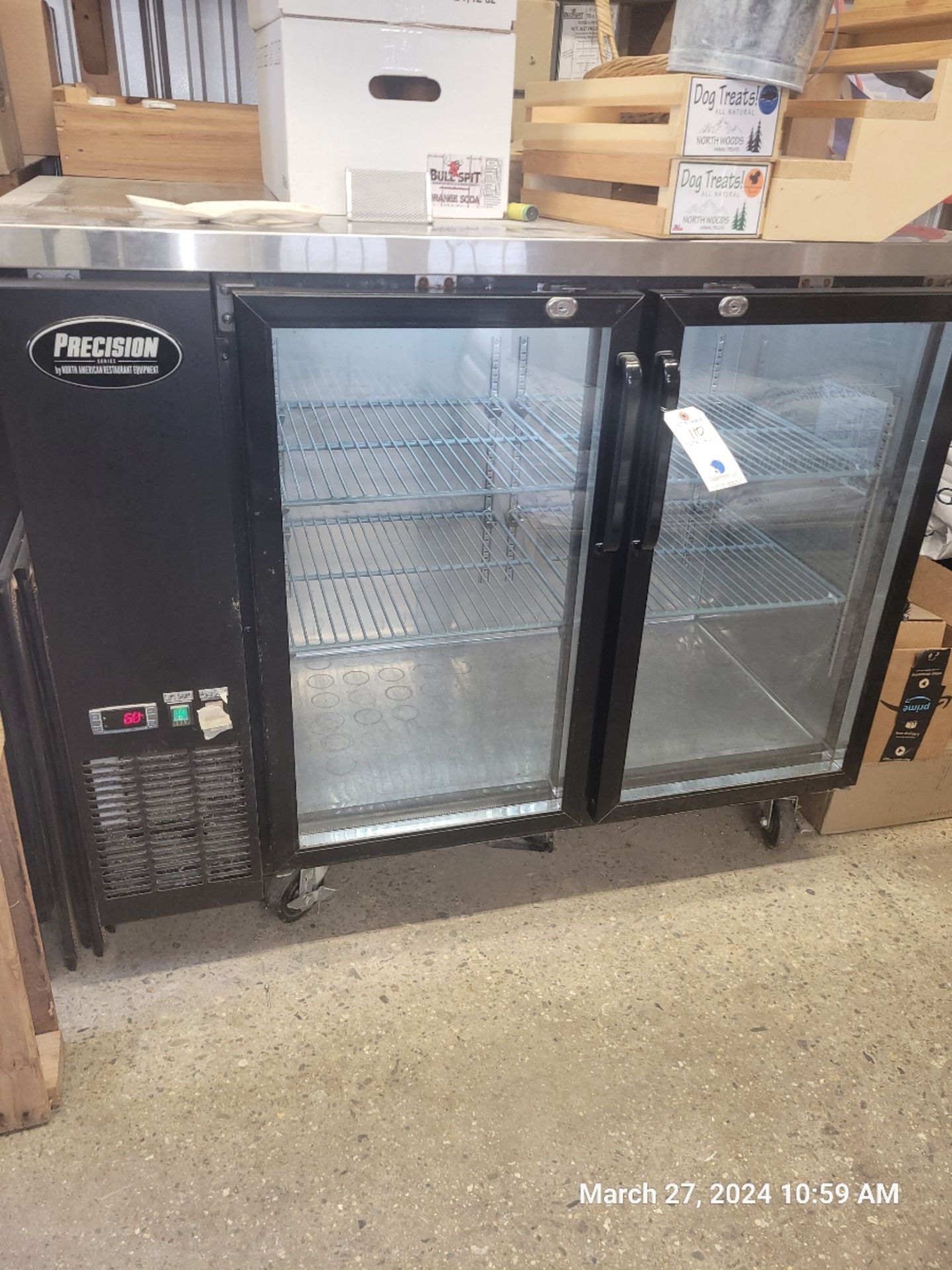 Precision Self Contained 2 Glass Door Portable Illuminated Refrigerator #BB48GHC (Located In - Image 2 of 2