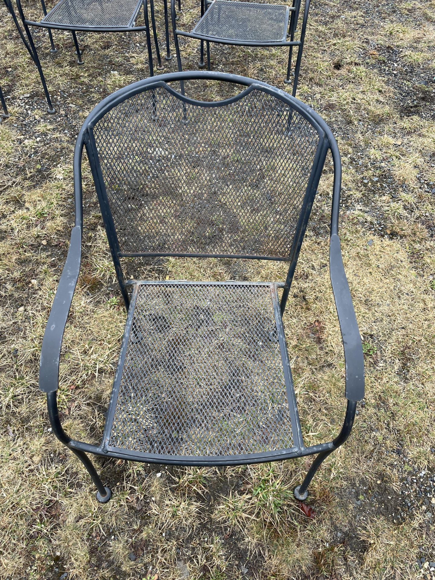 {LOT} (17) Matching Metal Frame w/Metal Mesh Seat & Back Outdoor Dining Chairs - Image 2 of 3