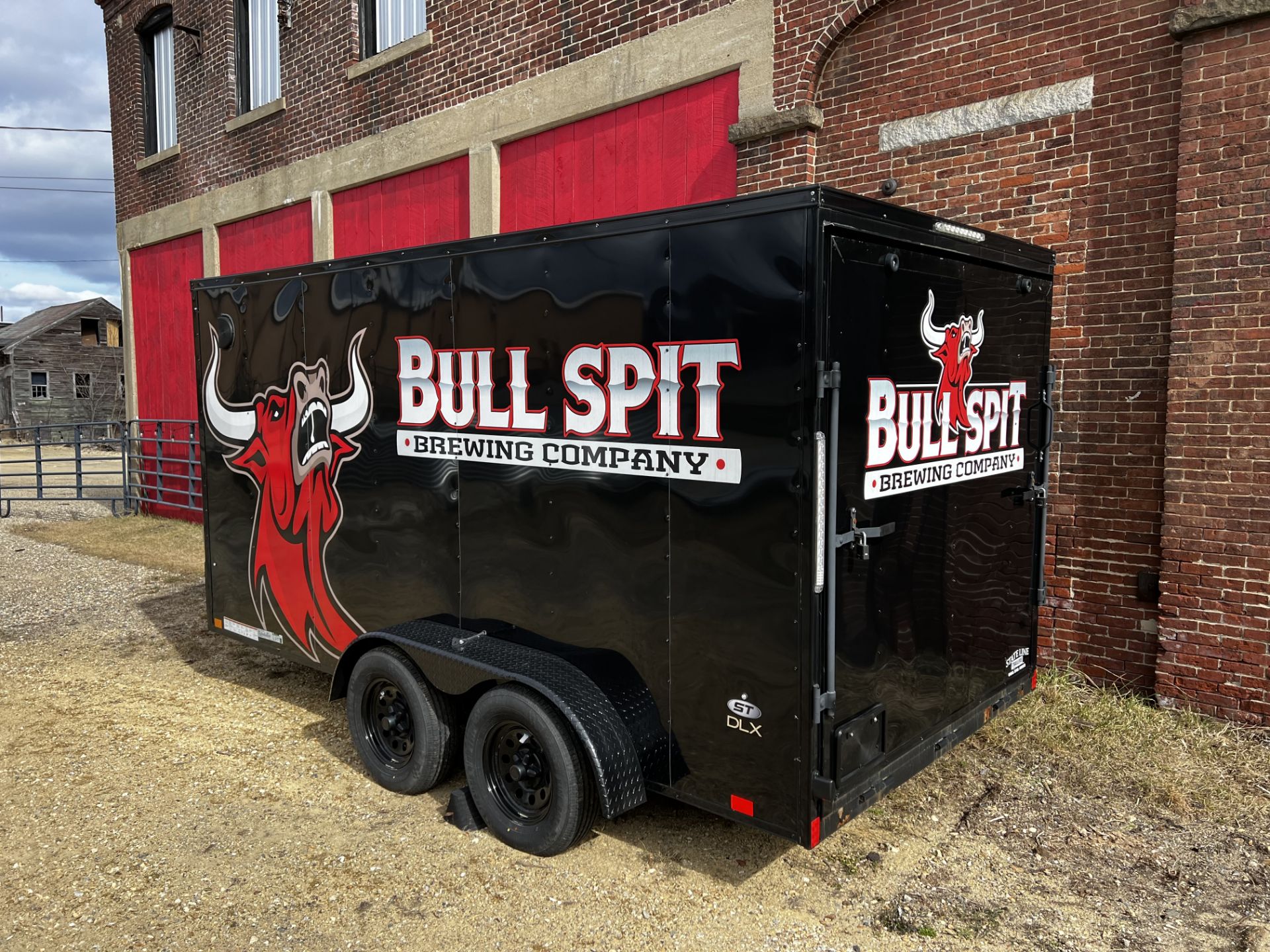 2021 15' V-Nose Tandem Axle Enclosed Trailer w/ Beer Tap Sys, AC, Side Door and Drop Down Rear Door